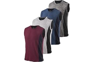 Ymmchy Men's Sport Tank Tops Workout Gym Vest Quick Dry Tops Training Sleeveless Shirt 4 Pack