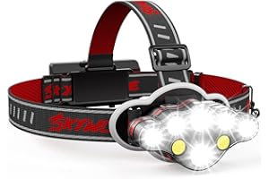 Enkifun Lampe Frontale Ultra Puissante Rechargeable,2023 Améliorer Lampe Frontale18000 Lumens 8 Modes IPX5 Étanche Lampe Frontale Running de Mains-libres pour le Camping,Lampe Frontale Trail