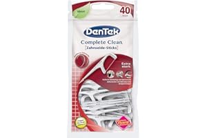 10x Dentek Complete Clean Clean filo interdentale in stick da 40 pezzi ciascuno Antistrappo al gusto di Menta