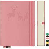Qefuna A5 Lined Notebook, Bullet Journal A5 Thick Notepad, 360 Pages, 100gsm Lined Paper for Women Men Office School Journal,