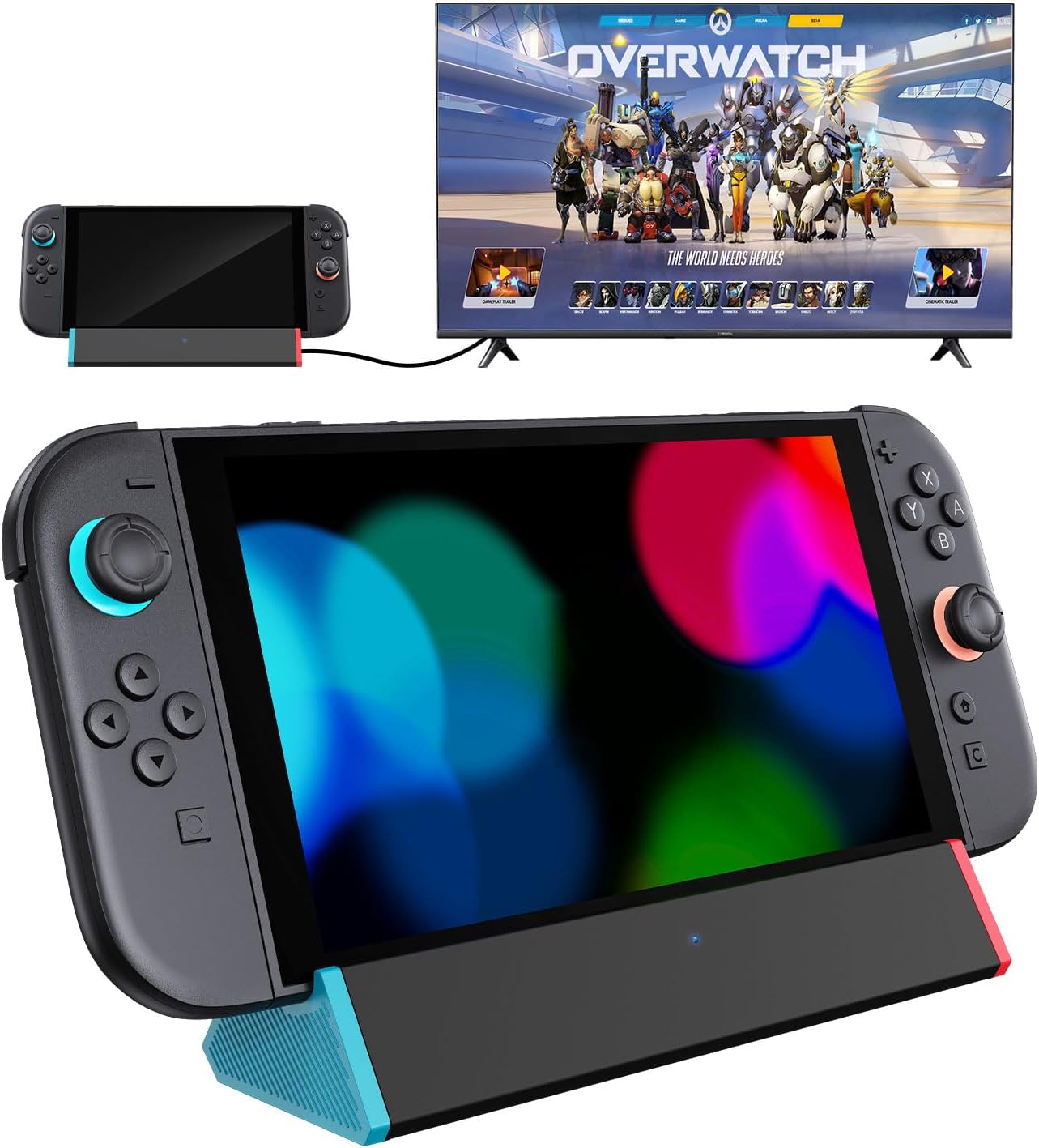 SIWIQU Switch 2 TV Dock, Portable Docking Station Compatible with Nintendo Switch 2 Console ONLY, NS 2 Charging Stand with 4K@120Hz HDMI Output/100W Charging Input/USB3.0 [Not for NS 1/OLED]