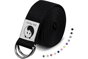 Slim Panda Sangle Yoga Extensible pour Yoga, Sangle de Yoga 180/250 cm pour Meilleurs Étirements, Ceinture Yoga avec Fermeture en Métal pour Les Yogis Débutants et Confirmés