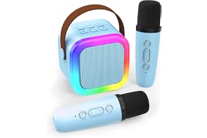 Mini Karaoke Machine for Kids Adults, Portable Bluetooth Speaker with 2 Wireless Microphones,Toys Birthday Gifts for Girls Ages 4, 5, 6, 7, 8,9,10,11,12+ Family Home Party - Assorted Color