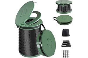 PLOGGING Inodoro portátil，Baño Portátil para Acampar,WC Portatil Camping Inodoro con 7 Bolsas de Basura，Bolsa de Almacenamiento，Camper Caravana Retrete para Adultos Mayores para Barbacoa,Viajar
