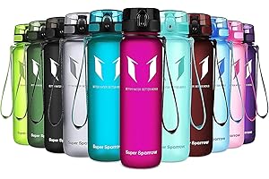 Sportowa butelka wody Super Sparrow - 350 ml / 500 ml / 750 ml / 1l / 1,5 l - Nietoksyczny bez BPA i ekologiczny plastik Tritan Co-poliester - do biegania, siłowni, jogi, na zewnątrz i na kemping