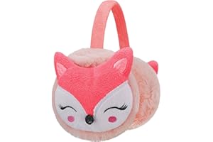 Uoimky Ohrenwärmer Kinder, Ohrenschützer Kinder Winter Cartoon Fuchs Motiv Ohrenwärmer Winddicht Warm Flauschig Einstellbar Plüsch Ohrenschützer für Mädchen