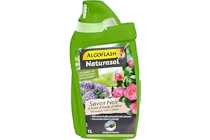 ALGOFLASH NATURASOL Savon Noir concentré, pour jardin, plantes d’intérieur et entretien maison, Utilisable en agriculture biologique, 1 L, BIOSAV1000A