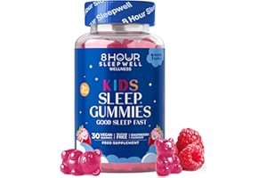 8 HOUR SLEEPWELL Sleep Gummies for Kids – 1 Month Supply | Sugar & Gluten-Free Magnesium Gummies for Growth, Relaxation & Healthy Sleep | 30 Vegan Supplement with Magnesium, L-Theanine & Vitamin B6 | Support Ages 3+