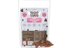 No Guilt Bakes | Sugar Free Belgian Milk Chocolate Chips | Perfect for Dipping & Baking | Keto Friendly | No Added Sugar | Authentic Disc Shaped Delight | Low Carb Indulgence | 210g Resealable Pouch