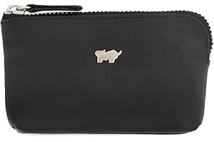 BRAUN BÜFFEL - Schlüsseletui aus echtem Rindleder Golf 2.0 - Schmale Schlüsseltasche für Herren & Damen mit Reißverschluss & 2 Schlüsselringen - Zeitlos klassisches Schlüsselmäppchen - Edles Schwarz