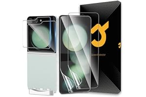 JZG 2 x Protector Pantalla para Samsung Galaxy Z Flip 5 (6,70 Pulgadas) con 2 x Protector de Lente de Cámara, Autorreparación, Compatible Huellas Dactilares ID, HD Clara, Antiarañazos