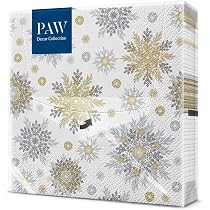 PAW - Servietten 3-lagig (33 X 33 Cm) I 20 Stück I Papierservietten Bunt Perfekt Für Den Weihnachtstisch I Servietten - Weihnachten, Winter, Schnee I
