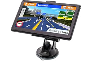 JIMWEY Navigationsgerät für Auto LKW 2023 - GPS Navi 7 Zoll Navigation für Auto LKW, Lebenslang Kostenloses Kartenupdate mit Europa UK 52 Karten, POI Blitzerwarnung Sprachführung Fahrspurassistent