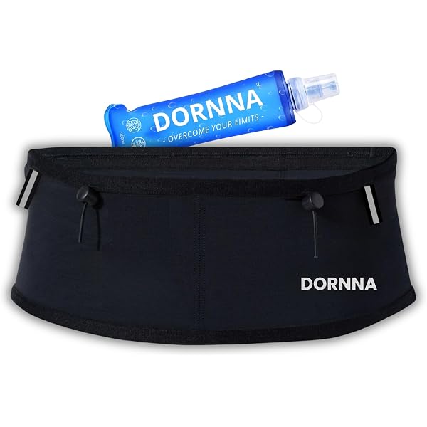 Ceinture De Running Avec 3 Poches Et Porte-Bouteille YUME - Sac Banane Trail Running Homme Femme Noir Medium