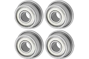 M METERXITY 4-Pack F693ZZ Flanged Ball Bearing, 3 x 8 x 4mm Double Metal Shielded Chrome Steel (GCr15) Flange Rip Bearings for Wheelbarrow/Printer/Fax Machines/Power Tools