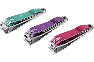 EXETON Coupe-ongles pour ongles d'orteils, robuste, qualité professionnelle, différentes couleurs, coupe-ongles épais (rose)