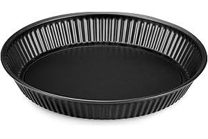 FORMEGOLOSE™, stampo crostata con fondo smontabile, 28 cm, realizzato in acciaio con doppio strato antiaderente, colore nero