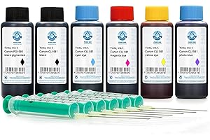 OCTOPUS 6x 100ml PureInk refill ink compatible for Canon PGI-580, CLI-581 printer cartridges for Canon Pixma TS 8120, TS 8126, TS 8150, TS 8151, TS 8152, TS 9120, TS 9150, TS 9155 (not OEM)