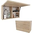 PLATAN ROOM Bathroom Cabinet 60/80/120 Wide Bathroom Furniture Bathroom Folding Wall Cabinet High Gloss Matt White (Sonoma Oak, 60 x 40 x 25)