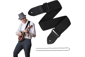 OWNFEEL 1Pcs Guitar Strap, 2 Inch Width Adjustable Bass Guitar Strap Guitars Accessory for Acoustic, Electric, Bass, Nylon Guitar Shoulder Strap for Comfortable Playing, Universal for All Guitar Types