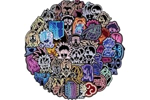 AUCEKO Neon Anime Aufkleber 50 Stück Wasserfeste Aufkleber Sticker Set Coole Neon Aesthetic Decals für Skateboard Laptop Koffer Helm Motorrad Auto Fahrrad Computer