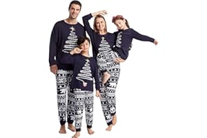 Dwevkeful Pyjama Noel Famille Hiver avec Imprimé Ensembles de Pyjama Chaud bébé Pyjama Famille Manches Longues Enfant Pyjama Famille 2024 Satin Pyjama Assorti Couple