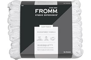 DIANE Fromm Softees Microfiber Salon Hair Towels for Hairstylists, Barbers, Spa, Gym in White, 16" by 29", 10 count Perfect Hair Care Towel for Drying Curly, Long, Wavy Hair