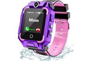 LiveGo Inteligentny Zegarek 4G Chłopiec Dziewczyna, Bezpieczny, Obracany o 360 Stopni, Kamera WiFi Sos, Odpowiedni na Prezenty Urodzinowe dla Uczniów w Wieku od 4 do 12 lat(T10 Fioletowy)
