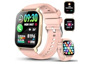WEURGHY Reloj Inteligente Hombre Mujer, 1.91" Reloj Deporte con Llamadas Bluetooth, 112+ Deportivos Modos Smartwatch con Podómetro, Pulsómetro Monitor de Sueño, IP68 Pulsera Actividad para Android iOS. Rosa