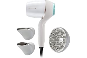 Remington Sèche-cheveux Puissant [Hydratation, Brillance & Douceur] Hydraluxe Pro (2400 W, Moteur numérique 160km/h, Capteur intégré, Protection des cheveux contre la chaleur, 3 accessoires) EC9001