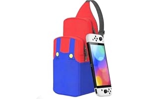 Cute Travel Bag for Nintendo Switch/Lite/OLED/Steam Deck, Small Sling Portable Waterproof Backpack Carrying Gaming Bag Case for NS SD (for Nintendo Switch/Lite/OLED/Steam Deck, Red and Blue)