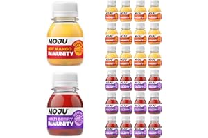 MOJU Multi Berry and Mango Health Shots (24x60ml) | 12x Vitamin C & 12x Vitamin D Shots, Immune Support, Immunity Pack, No Added Sugar or Sweeteners, Vegan