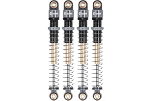 INJORA 51mm Stoßdämpfer-Doppellauf Dämpfer mit Langem Federweg für Axial AX24 SCX24 Upgrade 1/24 RC Crawler (Grau)