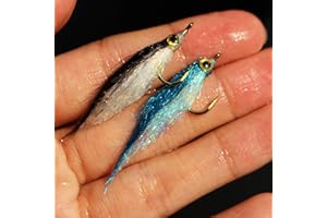 Tigofly 10 Stück Ice Dub UV Polar Fry langsam sinkende Lachsforellen Stahlkopf Minnow Fliegenfischen Fliegenköder Set Größe 8