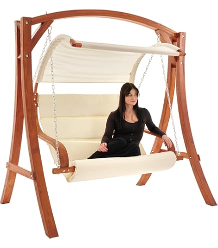 Hollywoodschaukel Gestell Aus Lärche - 205x105x198cm Für Garten & Terrasse