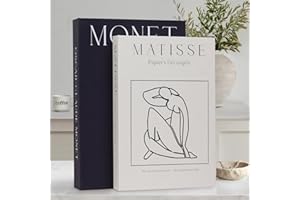 kroucoco Decorative Books - Set of 2 Fake/Faux Linen Storage Boxes Enhance Your Coffee Table, Bookshelf or Mantel Decor, Modern Home Decoration, Photo Storage and as a Keepsake Box (Black-1＆beige)