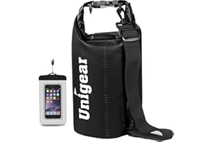 Unigear Bolsa Impermeable de 2 L/5 L/10 L/20 L/30 L/40 L,Bolsa Estanca con Funda para teléfono y Correa Larga Ajustable, para Barcos, Kayak, Pesca, Rafting, natación, Snowboard