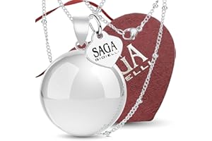 SAGA GIOIELLI - Bola Grossesse Pendentif Femme, Collier Femme Acier Inoxydable (Chaine et Pendentifs)