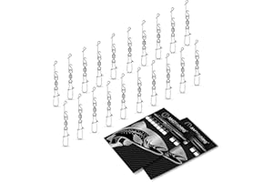 AMZfishing NEU 20x Knotenlosverbinder mit Hochleistungswirbel | Knotenlosverbinder mit Wirbel | Angelzubehör | Angeln Zubehör | Wirbelsortiment | Angeln Wirbel | Angelwirbel (20/8)