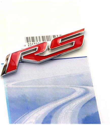 Red RS Grille Emblem & Decal Badge For Camaro – Chrome With Red Accent, Self-Adhesive