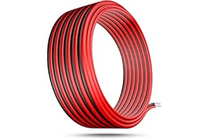COOMOORS Cavo di collegamento del cavo elettrico in silicone 16 AWG totale 20 metri [10 metri nero e 10 metri rosso] Bobina di filo di rame stagnato intrecciato resistente alle alte temperature senza ossigeno