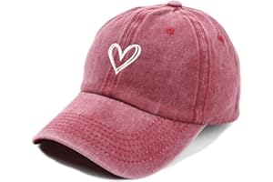 MAZELIKEHOOD Baseball Cap Adjustable Sport Unisex Breathable Heart Sun Hat for Women Men