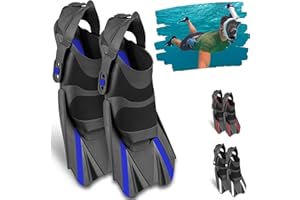 Khroom Kurze Flossen Erwachsene zum Schnorcheln Gr. 36-47 | Verstellbare Kurzflossen Schnorchelflossen Made in Italy - Premium Taucherflossen mit Umhängetasche | Schwimmflossen