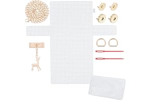 CHGCRAFT Malla De Plástico Lienzo de Bordado Bolsos Hechos a Mano Kits Hojas de Rejilla de Malla de Bricolaje para Bordados y Proyectos de Punto y Ganchillo, Producto Terminado 19x6x14cm