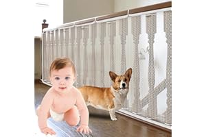 HELWEET Balustrada Schodowa z Siatki, Zabezpieczająca dla Dzieci i Zwierząt, Ochronna na Schody, Bezpieczna, Biała (3 m x 79 cm)