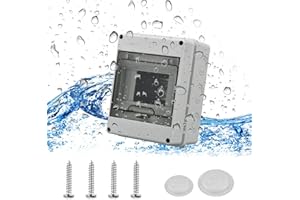 SUITEDGET Cuadro Electrico Superficie Ip65 Caja De Distribución Impermeable 1 Fila De 5 Módulos Adecuada Para Jardines Exteriores, Granjas, Columnas De Tiendas, Cuartos Húmedos