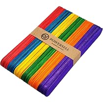 100 Bastoncini In Legno Per Artigianato – 50 Colorati E 50 Naturali – Ideali Per Lavoretti Fai Da Te, Scuola E Attività Creative