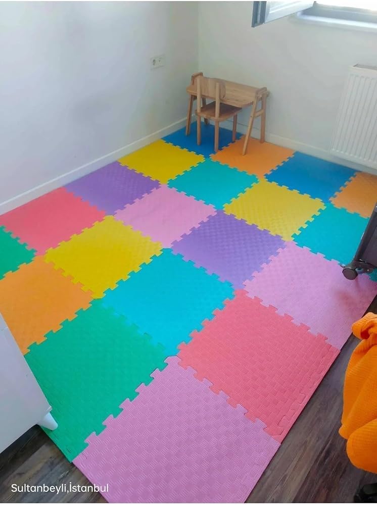 TATAMI Eva Oyun Minderi, 50x50x13mm, 20 Parça, Çok Renkli, 5m² Alan Kaplar