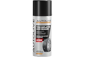 AUTOLIVE GROUP AUTOLIVE Líquido Antipinchazos para el Coche - para Reparar Neumáticos sin Cámara - Sella Agujeros de hasta 5 mm - Evita la Desestabilización del Vehículo - Spray Repara Pinchazos - 450 ml (1)
