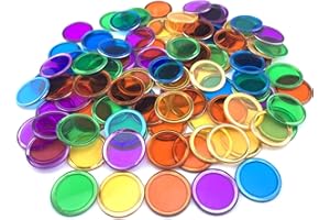 Dacefloy Magnetisches Bingo-Set – 100 Stück, mehrfarbige Metallring-Chips, Kunststoff-Pokersteine, Marker, Mathematik, Wissenschaft, STEM-Kit